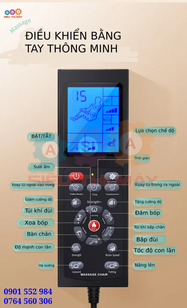 Ghế Massage Asia với remote tay cầm